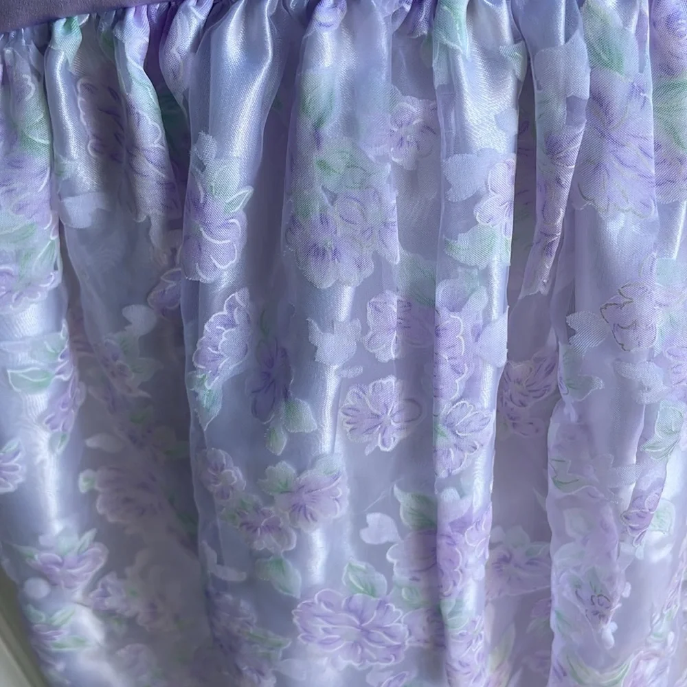 BROOKE LINDSAY GIRLS LAVENDER FLORAL FORMAL PUFFY SLEEVE DRESS SIZE 6X